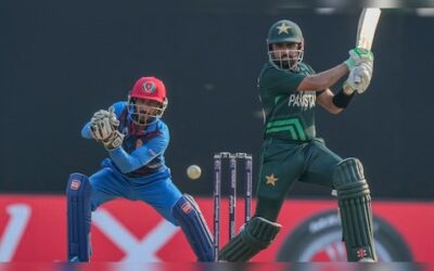 Pakistan captain babar azam vs afghanistan cricket world cup 2023.jpg